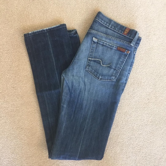 7 for all mankind straight Leg Distressed Jeans 27 - Picture 4 of 8